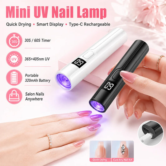 Rechargeable Mini UV LED Nail Lamp with Smart Display