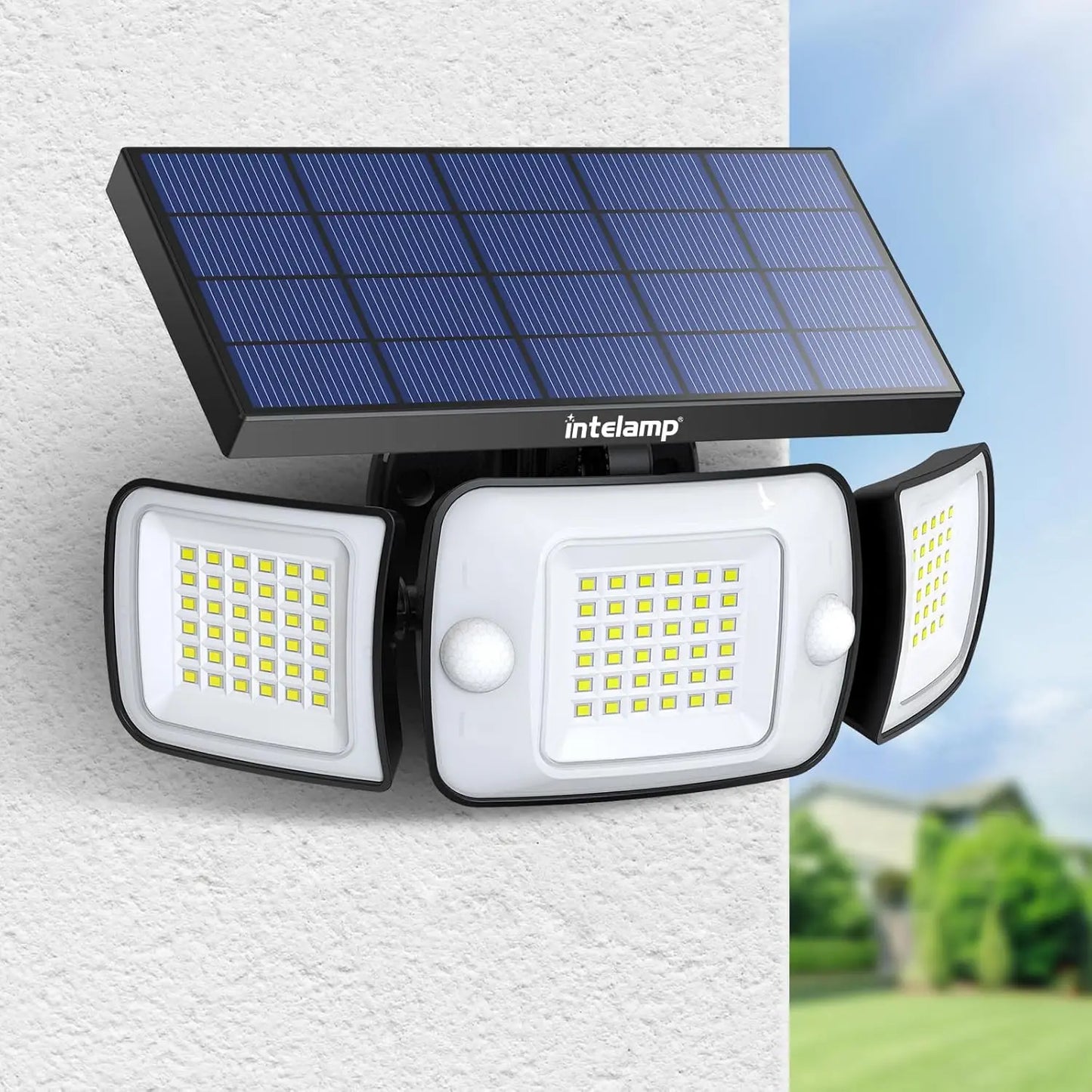 intelamp 6000mah Outdoor Solar Light Security Flood Light