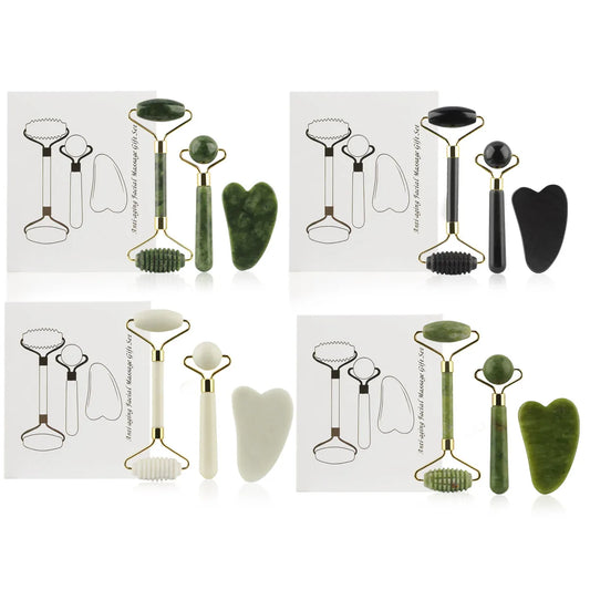 3-in-1 Jade Roller And Gua Sha Set,Roller With Eye