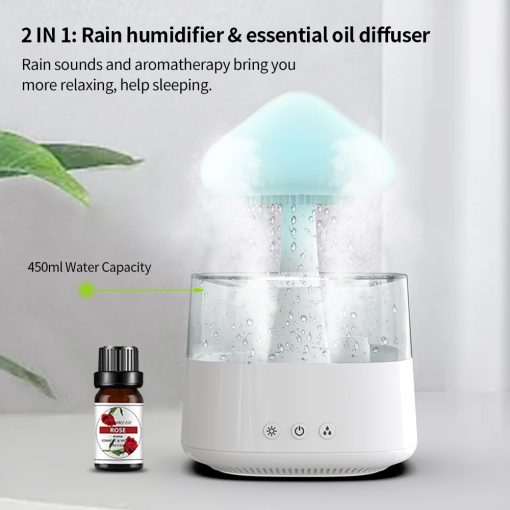 2-in-1 Desk Light Humidifier Rain Cloud Aromatherapy