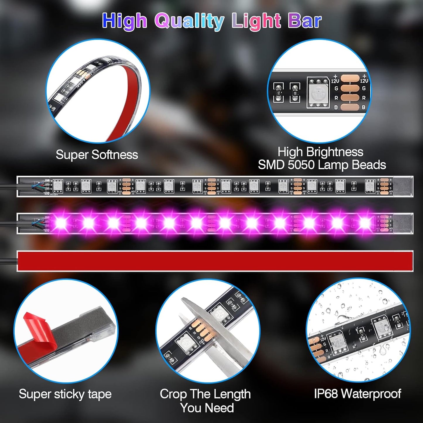 Motorcycle Led Light Kit With Brake Light Turn Signal