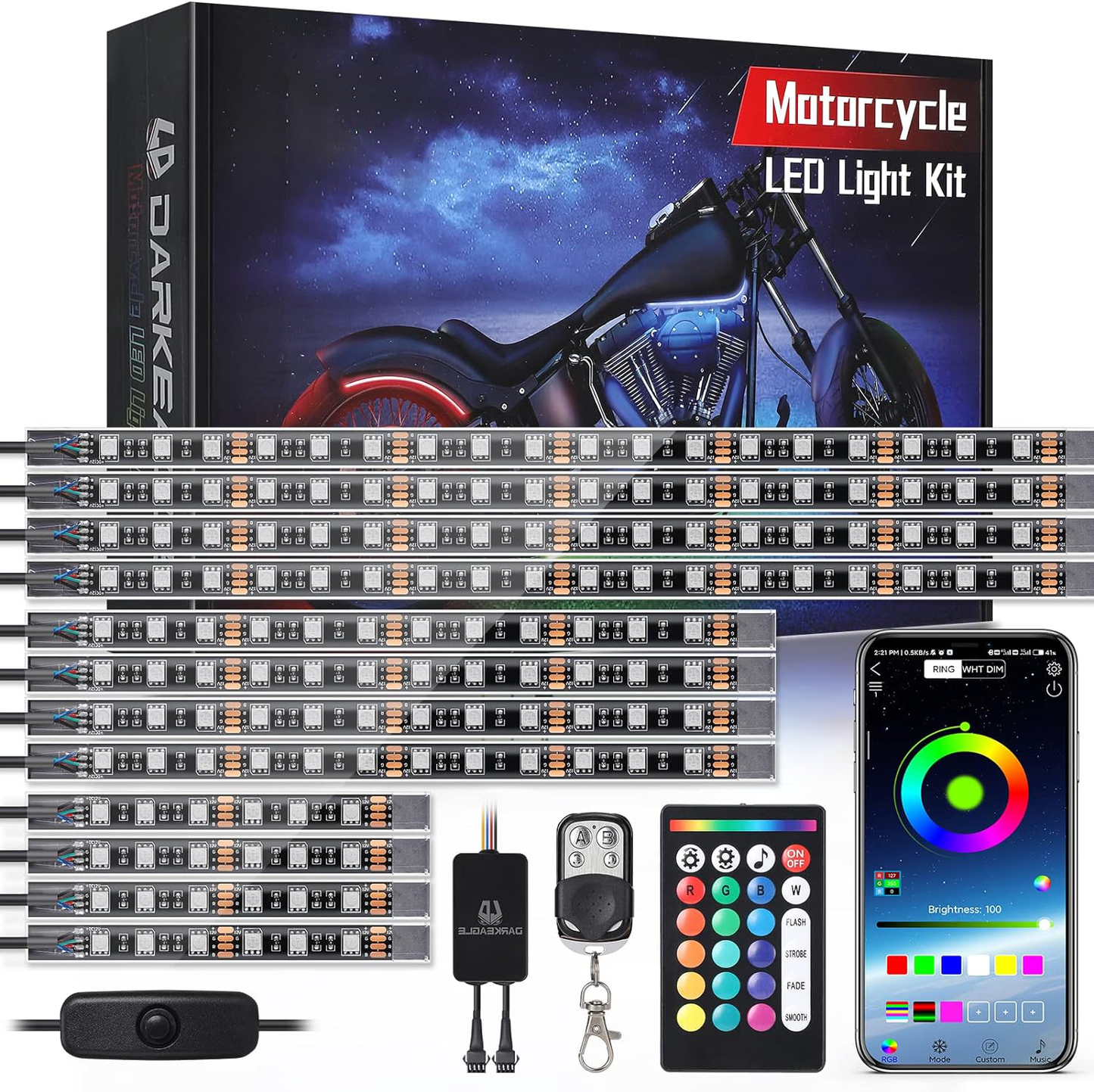 Motorcycle Led Light Kit With Brake Light Turn Signal