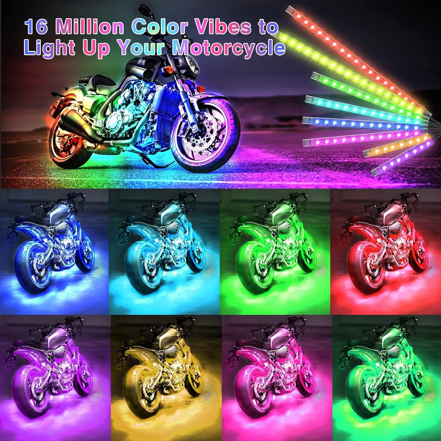 Motorcycle Led Light Kit With Brake Light Turn Signal