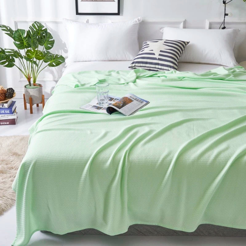 100% Bamboo Fiber Summer Blanket Lightweight Breathable
