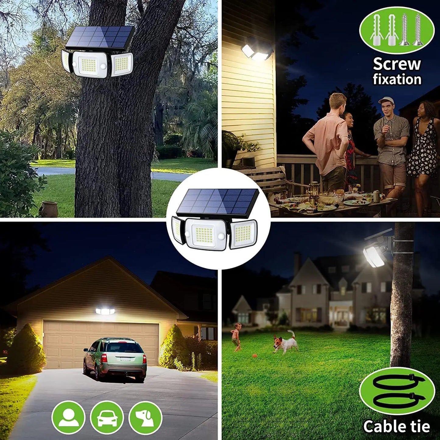 intelamp 6000mah Outdoor Solar Light Security Flood Light