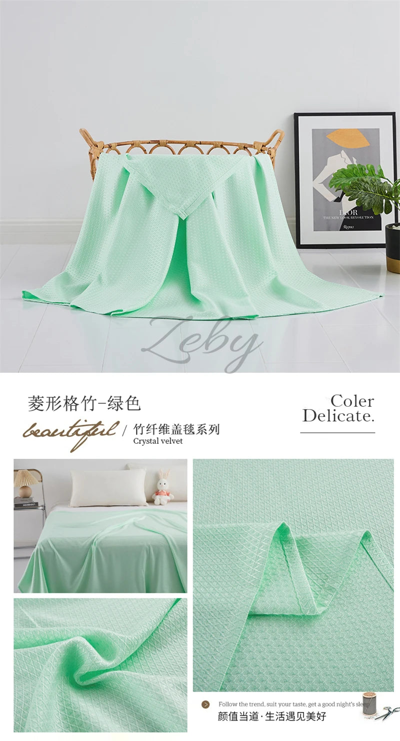 100% Bamboo Fiber Summer Blanket Lightweight Breathable