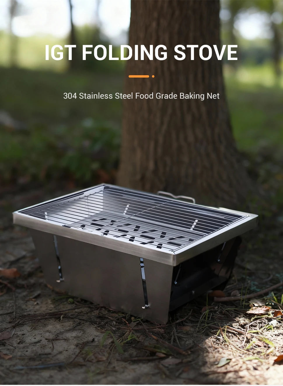 WESTTUNE IGT Barbecue Grill Folding Charcoal Firewood Stove