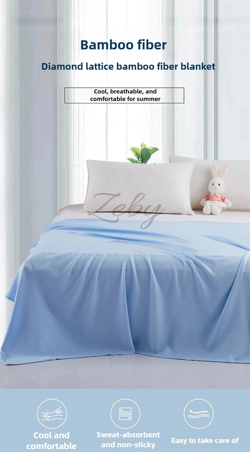 100% Bamboo Fiber Summer Blanket Lightweight Breathable