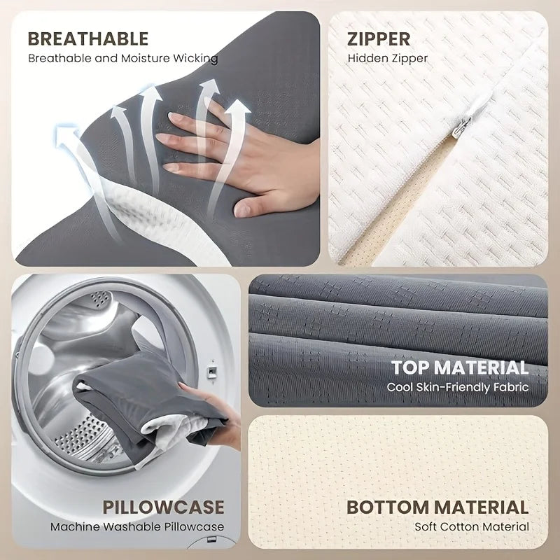 Memory Foam Pillowcase Cervical Pillowcase Pillow Protector