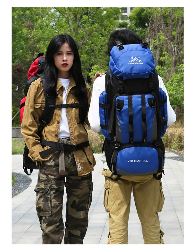 90L Waterproof Hiking Camping Backpack Trekking Bag