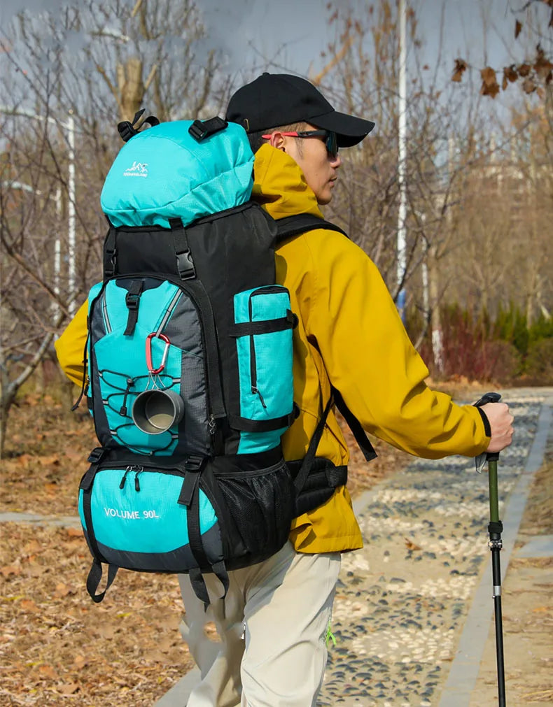 90L Waterproof Hiking Camping Backpack Trekking Bag