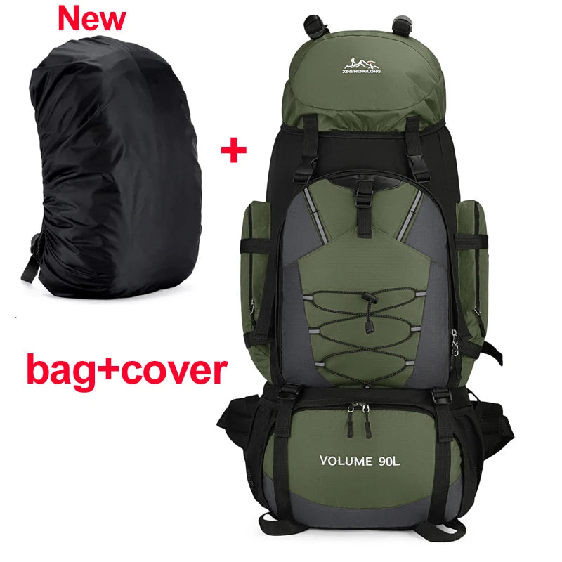 90L Waterproof Hiking Camping Backpack Trekking Bag