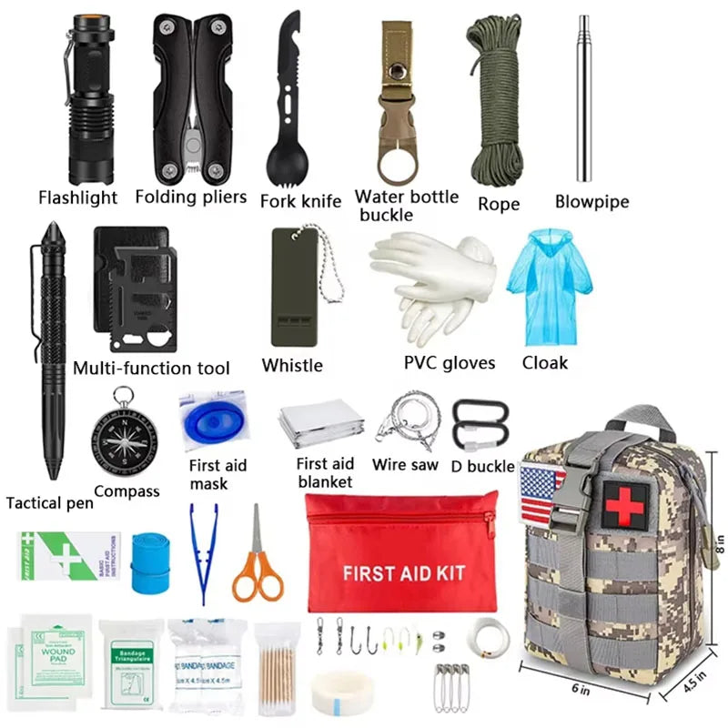 Survival First Aid Kit Survival Full Set Molle Outdoor Gear
