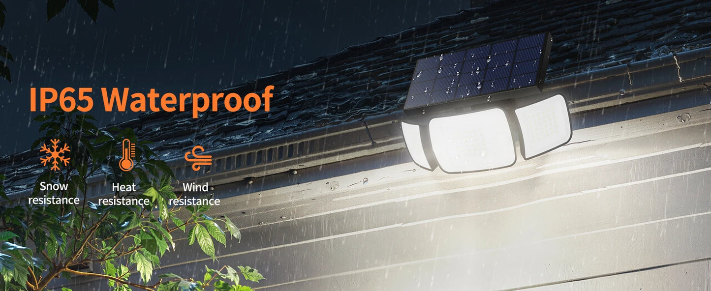 intelamp 6000mah Outdoor Solar Light Security Flood Light