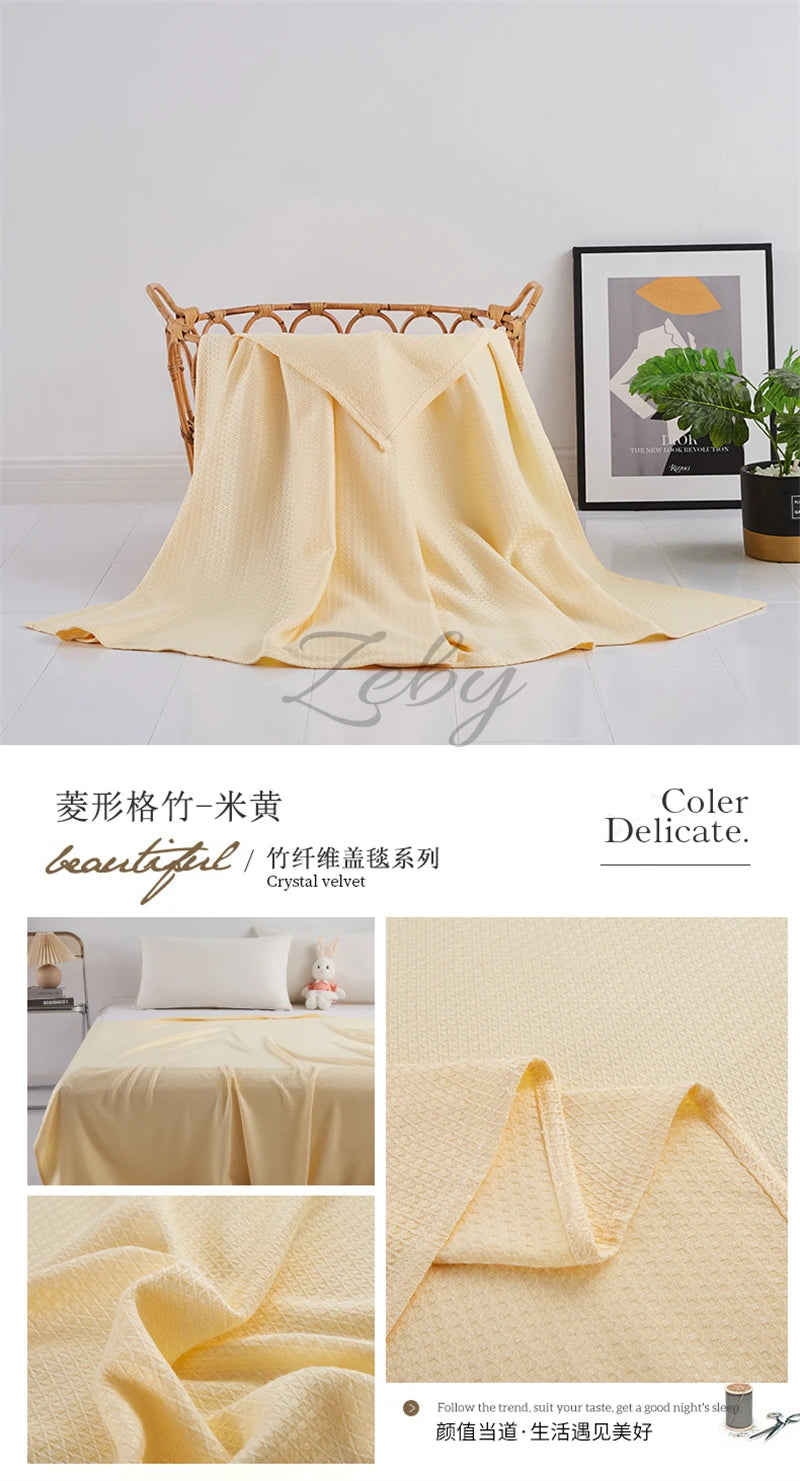 100% Bamboo Fiber Summer Blanket Lightweight Breathable