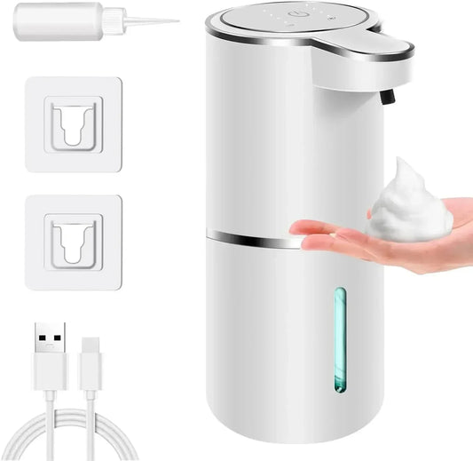 Touchless Automatic Foaming Soap Dispenser – USB Rechargeable, 380ml, 4-Level Adjustable, Hands-Free