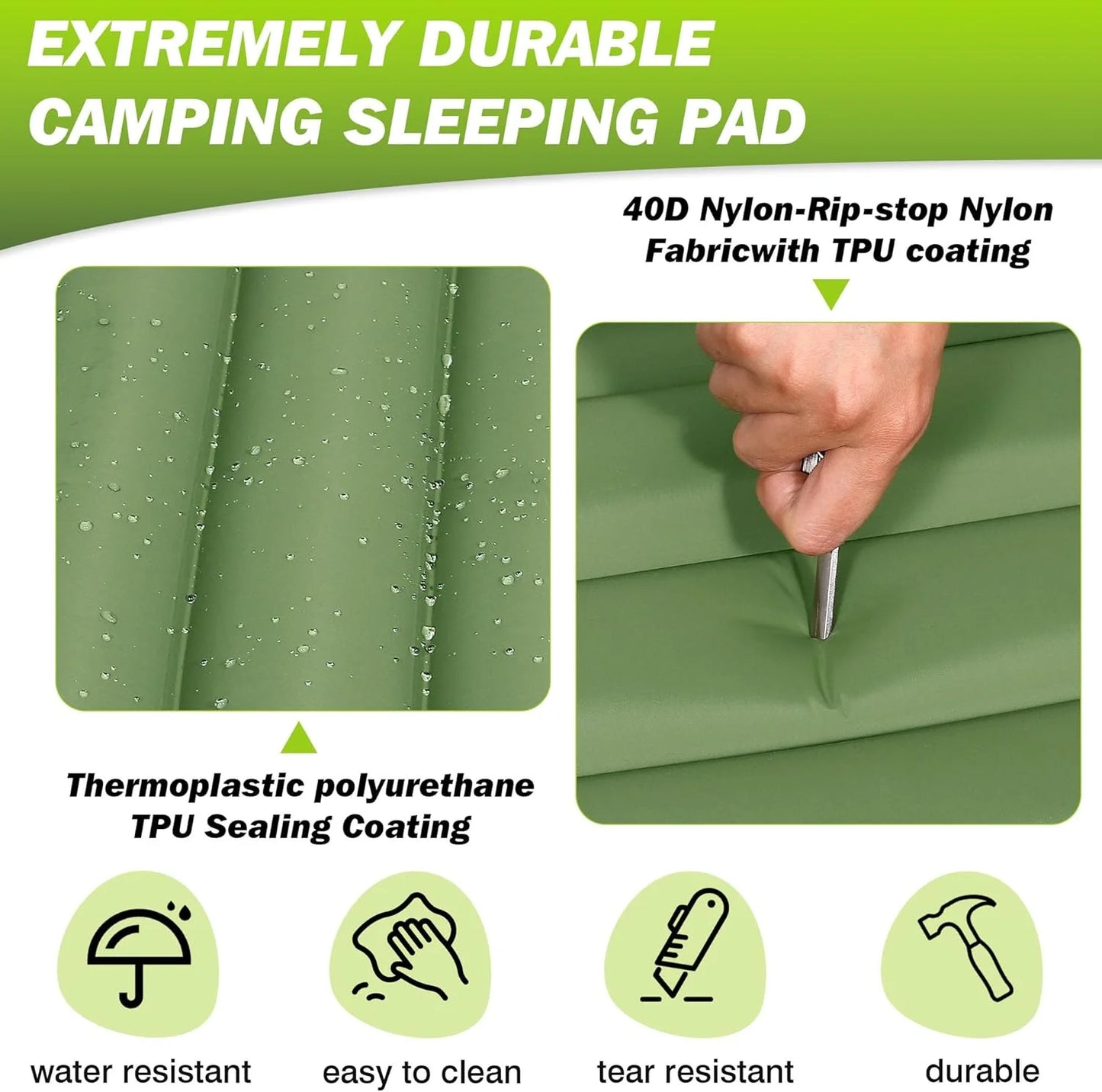 Extra Thick 4 Inch Camping Sleeping Pad Outdoor Camping