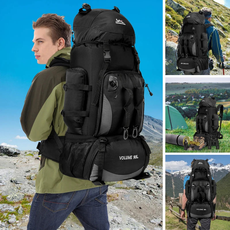 90L Waterproof Hiking Camping Backpack Trekking Bag