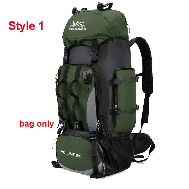 90L Waterproof Hiking Camping Backpack Trekking Bag
