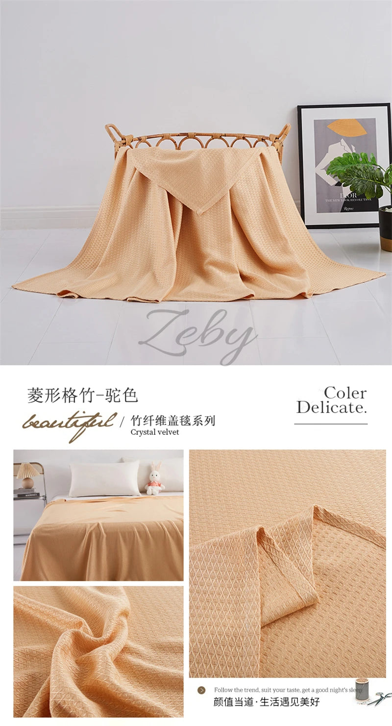 100% Bamboo Fiber Summer Blanket Lightweight Breathable