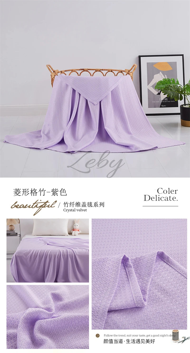 100% Bamboo Fiber Summer Blanket Lightweight Breathable