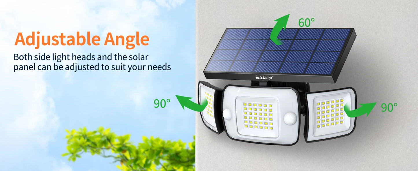 intelamp 6000mah Outdoor Solar Light Security Flood Light