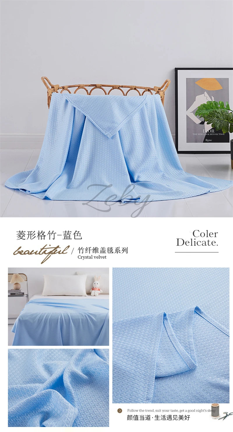 100% Bamboo Fiber Summer Blanket Lightweight Breathable
