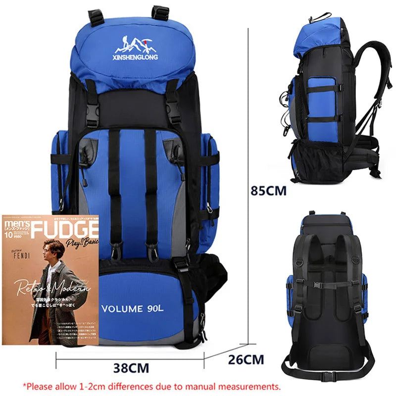 90L Waterproof Hiking Camping Backpack Trekking Bag