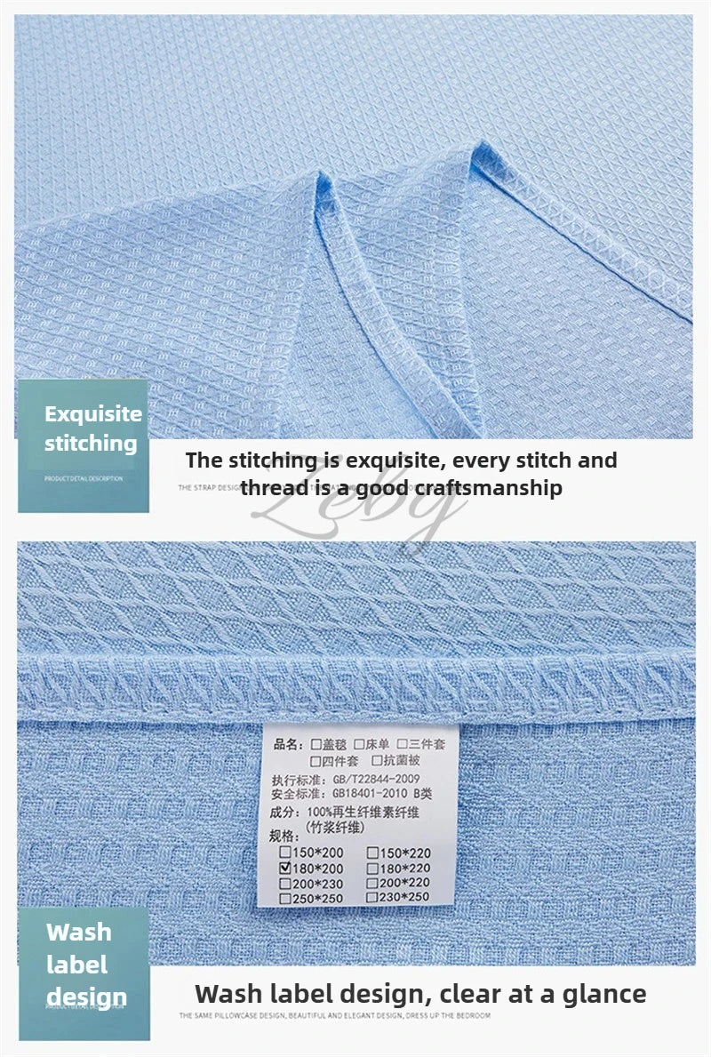 100% Bamboo Fiber Summer Blanket Lightweight Breathable