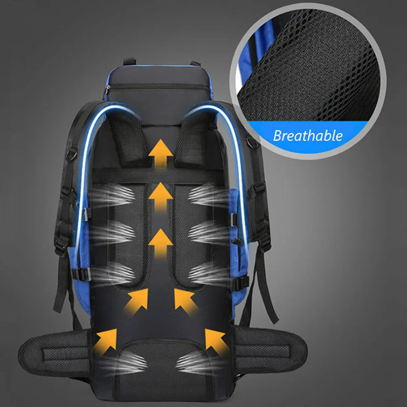 90L Waterproof Hiking Camping Backpack Trekking Bag