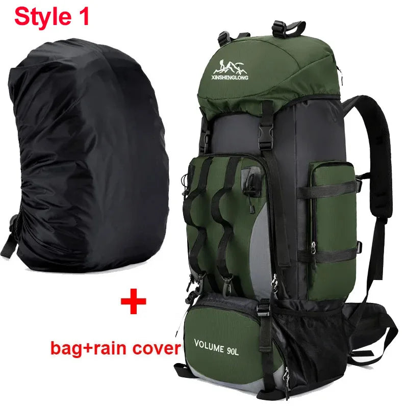 90L Waterproof Hiking Camping Backpack Trekking Bag