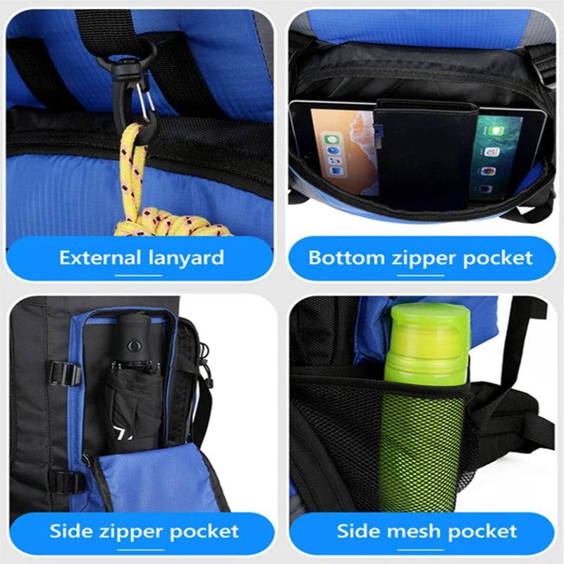 90L Waterproof Hiking Camping Backpack Trekking Bag