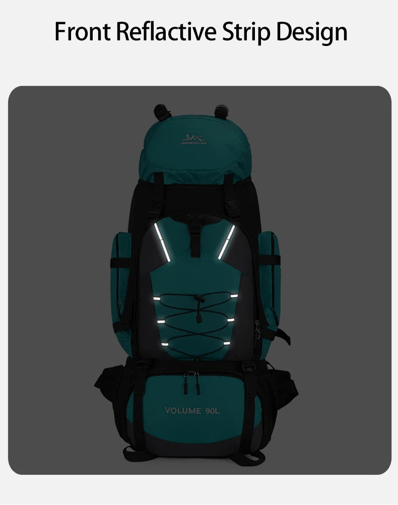 90L Waterproof Hiking Camping Backpack Trekking Bag