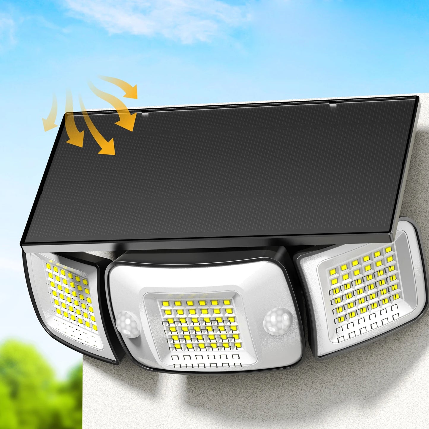 intelamp 6000mah Outdoor Solar Light Security Flood Light