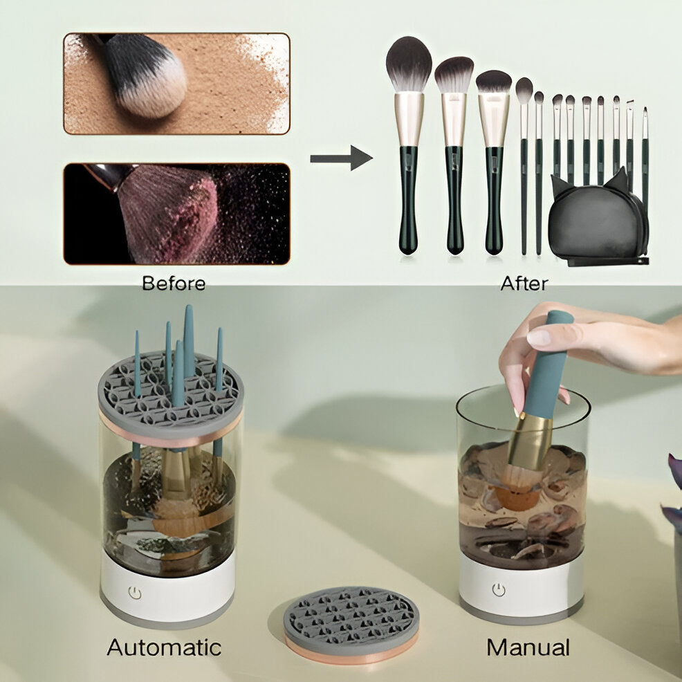 3-in-1 Cosmetic Brush Cleaner Machine - Electric Makeup