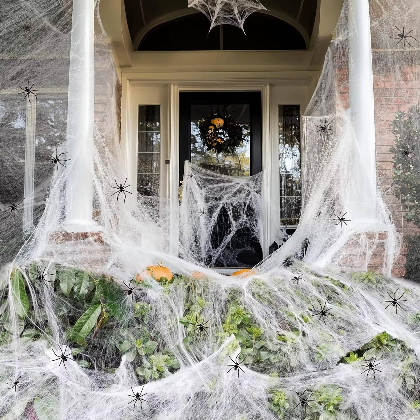 200 Sqft Spider Webs Halloween Door Decorations With Fake