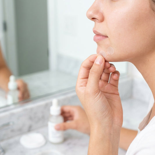 Hydrocolloid microneedle pimple patches applied on clear skin during skincare routine