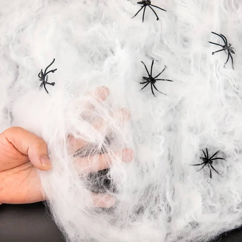 200 Sqft Spider Webs Halloween Door Decorations With Fake