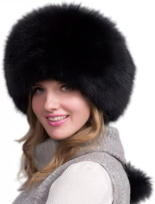 100% Natural Fox Fur Hat Women Cap Thick Fur Cap Winter